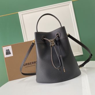 Burberry Leather Drawstring Bucket Bag