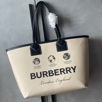 Burberry Vintage Logo Canvas Tote Bag