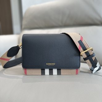 Burberry Heritage Stripe Leather Crossbody Bag