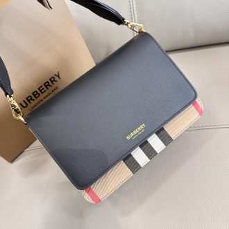 Burberry Leather and Vintage Check Crossbody Bag