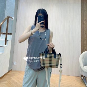 Burberry Check Canvas Mini Tote Bag