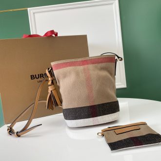 Burberry Classic Check Canvas Bucket Bag