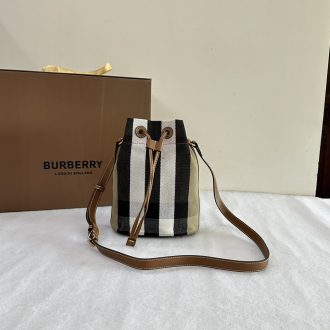 Burberry Check Canvas Bucket Bag