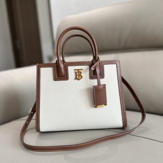 Burberry Canvas and Leather Tote Bag