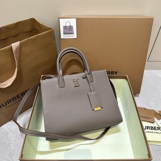 Burberry Leather TB Tote Bag