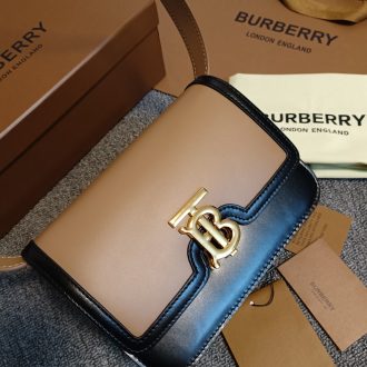 Burberry Two-Tone Leather TB Bag