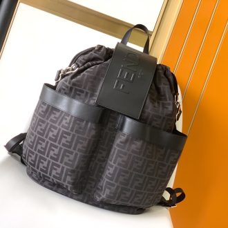 Fendi Logo-Print Canvas Backpack