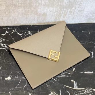 Fendi Envelope Leather Clutch
