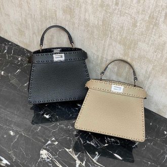 Fendi Peekaboo Mini Leather Handbag