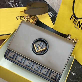 Fendi Leather Crossbody Bag with Iconic Logo
