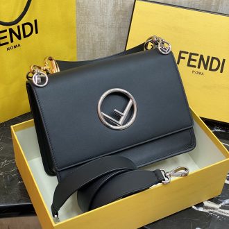 Fendi Logo Leather Shoulder Bag