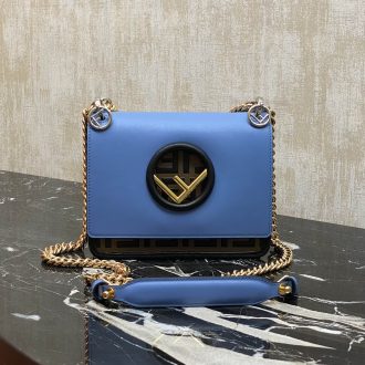 Fendi Luxury Blue Leather Crossbody Bag