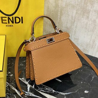 Fendi Peekaboo Mini Leather Handbag