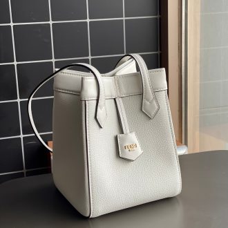 Fendi White Leather Mini Tote Bag