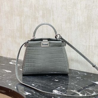 Fendi Croc-Effect Leather Handbag