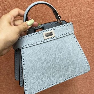 Fendi Mini Peekaboo Leather Handbag