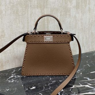 Fendi Peekaboo Mini Leather Handbag