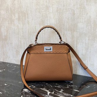 Fendi Peekaboo Mini Leather Handbag