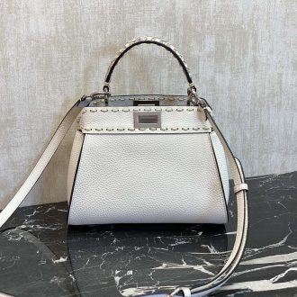 Fendi Peekaboo Mini Studded Leather Bag
