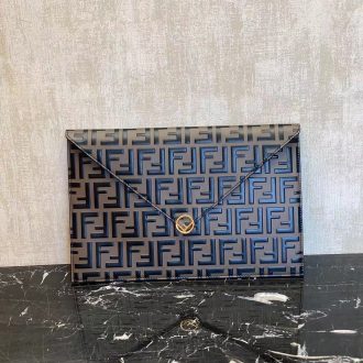 Fendi Monogram Leather Envelope Clutch