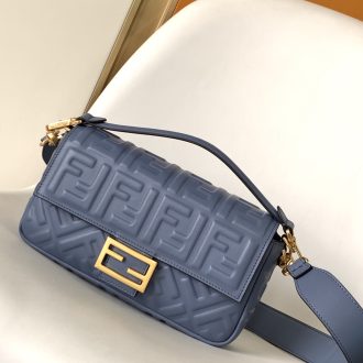 Fendi Embossed Leather Shoulder Bag