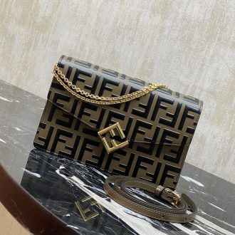 Fendi Monogram Leather Crossbody Bag