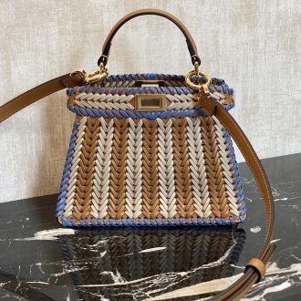 Fendi Peekaboo Braided Leather Handbag