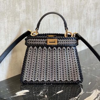 Fendi Peekaboo Braided Leather Handbag
