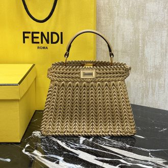Fendi Woven Straw Handbag