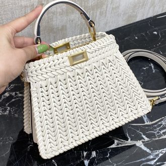 Fendi Woven Leather Top Handle Bag