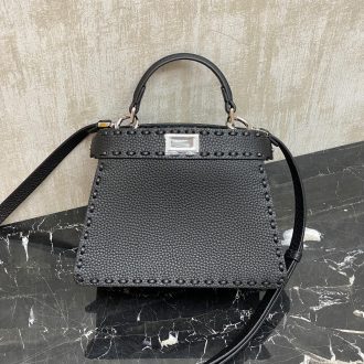 Fendi Textured Black Mini Handbag