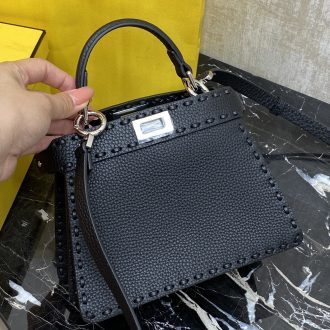 Fendi Black Pebbled Leather Handbag