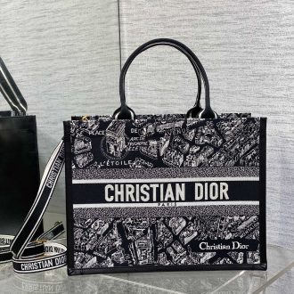 Dior Christian Paris Map Tote Bag