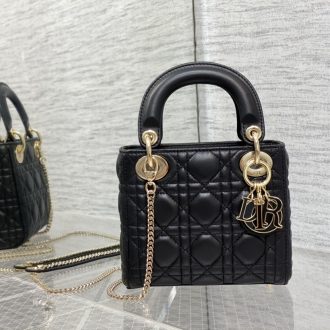 Dior Mini Lady Dior Bag in Black Quilted Leather