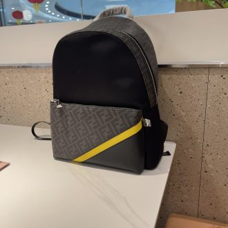 Fendi Monogram Backpack with Geometric Accent