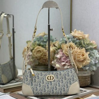 Dior Monogram Canvas and Leather Shoulder Bag