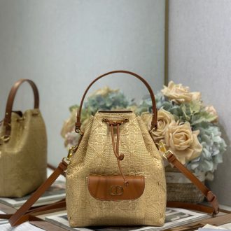 Dior Raffia Bucket Bag