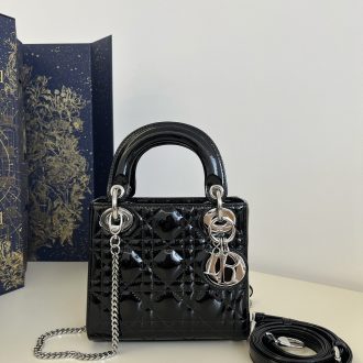 Dior Lady Dior Patent Leather Mini Bag