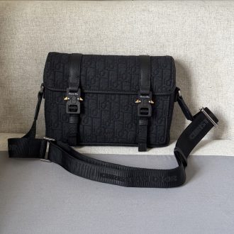 Dior Black Oblique Saddle Bag