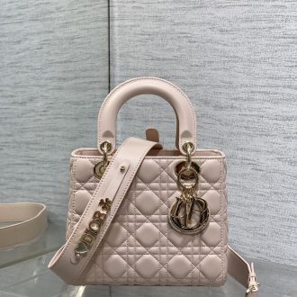 Dior Lady Dior Medium Bag in Blush Pink Lambskin