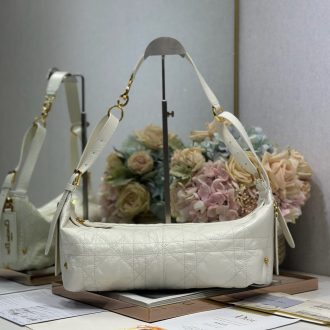 Dior White Quilted Leather Shoulder Bag