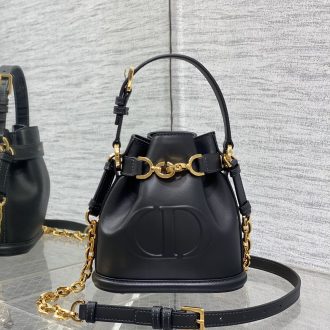 Dior Black Leather Mini Bucket Bag