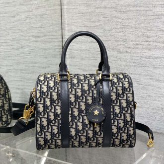 Dior Monogram Canvas and Leather Handbag