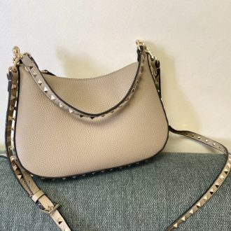 Dior Studded Pebble-Textured Shoulder Bag