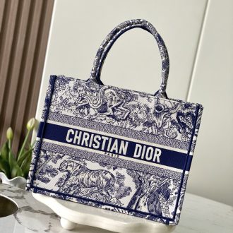 Dior Book Tote Bag in Blue Toile de Jouy