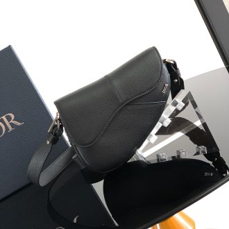 Dior Black Leather Saddle Bag