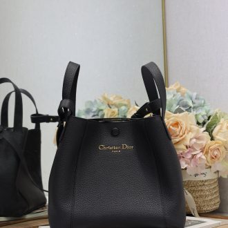 Dior Black Leather Tote Bag