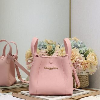 Dior Pink Leather Tote Bag