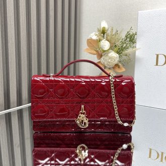 Dior Red Patent Leather Handbag