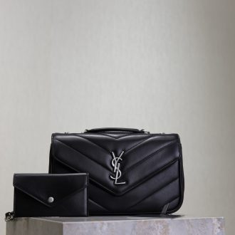 YSL Quilted Leather Shoulder Bag and Wallet Set